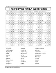 Thanksgiving Wordsearch #04